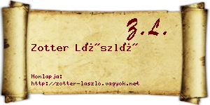 Zotter László névjegykártya